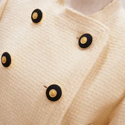 Chanel Boutique Tweed Gold Cc Logo Button Skirt Suit Fr36 Us4 • $2200