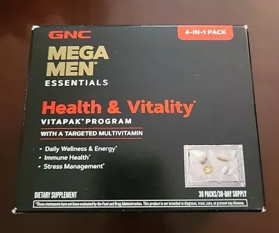 GNC Mega Men Essentials Health & Vitality Vitapak Program (30 Day Supply) ~ 4/25 • $24.99