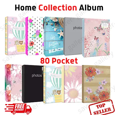 £5.99 • Buy Home Collection 6  X 4  80 Pocket Assorted Designer Photo Albums For Gift Album