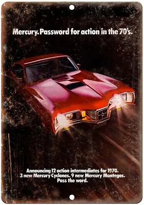 1970 Mercury Cyclone Montegos Auto Ad Reproduction Metal Sign A323 • $21.95