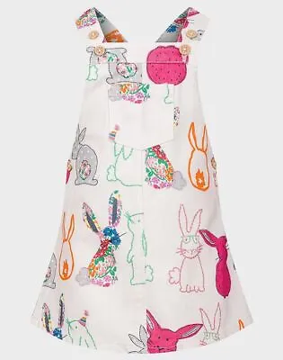 New Baby Girls Ex Next White Denim Bunny Pinafore Dress  1-3-6-9-12-18-24 Months • £7.99