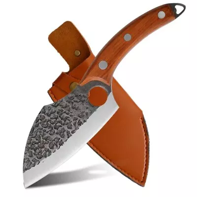 Meat Cleaver Butcher Knife Heavy Duty Bone Chopper Cutting Forged Knife + Sheath • $18.99