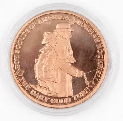 Commemorative Glacier's Edge Council Bronze Tone Coin Norman Rockwell WI BSA • $15