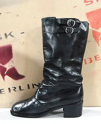 Boots Silke Black Boots Wide Shaft Buckle 70er True Vintage 70er Black • $180.85