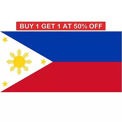 Filipino Flag 5x3Ft Philippines Durable Football World Cup Sports Games Events • £4.10