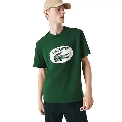 Men's Lacoste Green Regular Fit Branded Monogram Print T-Shirt • $64.95