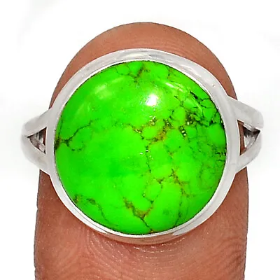 Composite Kingman Green Mohave Turquoise 925 Silver Ring Jewelry S.9.5 CR34747 • $12.99