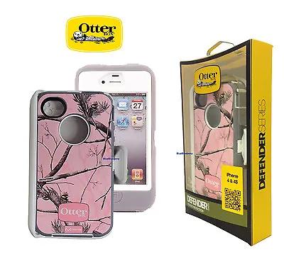 OtterBox For Apple IPhone 4/4S Defender Series Case & Clip - Ap/Pink Camo New  • $7.95