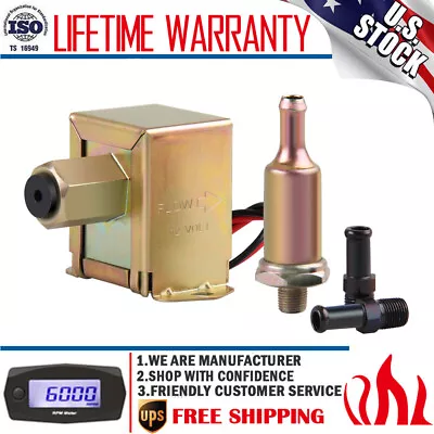 $17.95 • Buy Electric Fuel Pump 12V Low Pressure 2-4 PSI Petrol Diesel Universal Facet Style
