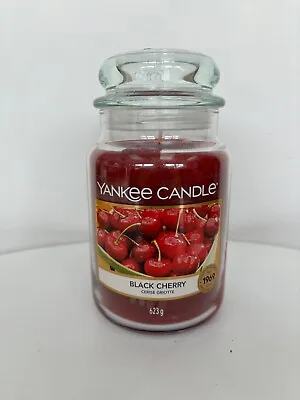 Yankee Candle Black Cherry Large Glass Jar 623g Container • £21.85