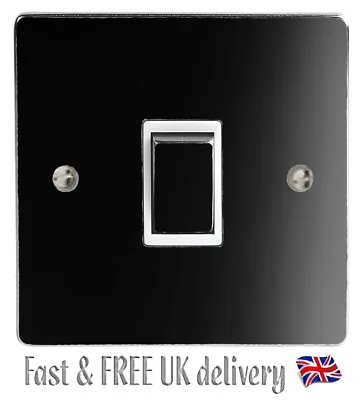 BLACK Gloss Light Switch Sticker Vinyl / Skin Cover Decal • £2.35