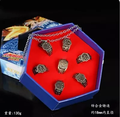 Hot！ Katekyo Hitman Reborn Vongola Cosplay 7Pcs Rings Set + Original Box • $32.99