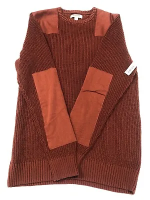 Sweater Men's Crewneck Pullover Military Style 100% Cotton Medium Rust Color • $18