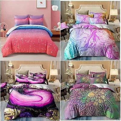 $40.84 • Buy Pink Doona Duvet Quilt Cover Set Single Double Queen King Size Bed Pillow Cases