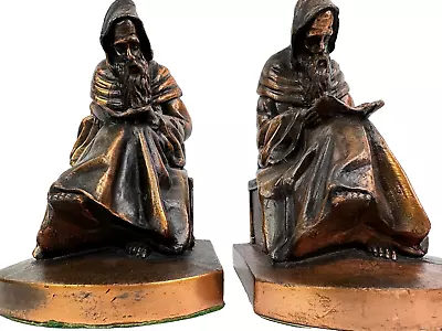 Vintage Bronze K&o Signed Reading Monks Bookends • $47