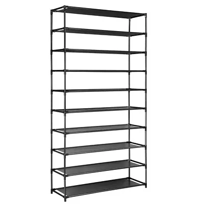 $40 • Buy Artiss Shoe Rack Storage Organizer Cabinet Shelves 50 Pairs Racks 10 Tier Black