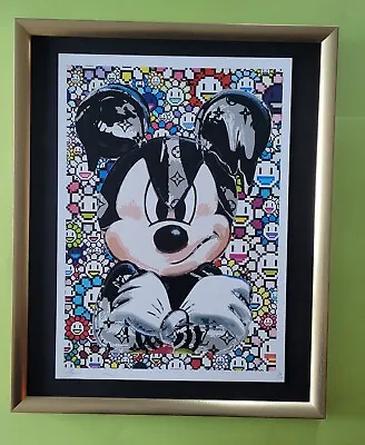 DEATH NYC Hand Signed LARGE Print Framed 16x20in COA Mickey Mouse Murakami * • $295