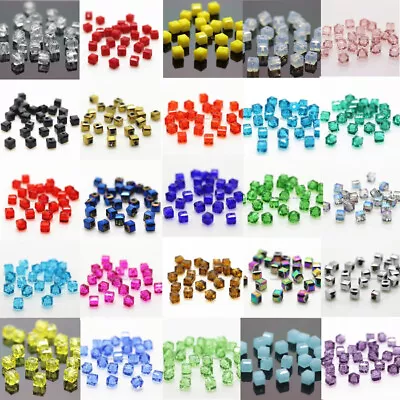$2.49 • Buy Cube 2mm 3mm 4mm 6mm 8mm Square Austria Crystal Beads Glass Beads Diy Jewelry