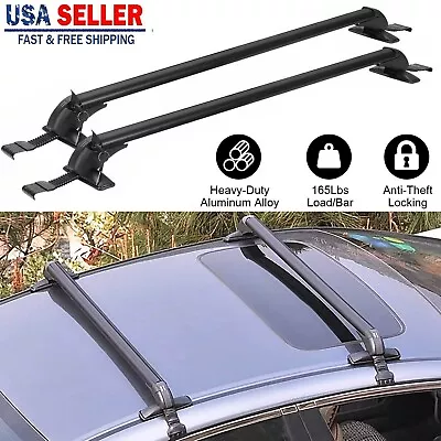 New Universal Car Top Roof Rack Cross Bar 43.3  Luggage Carrier Aluminum Lock • $37.99