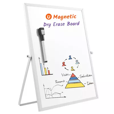 Magnetic Double Sided Dry Erase White Board Marker Board With Stand For Desktop • $20.49