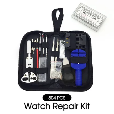 Watch Repair Tool Kit 504Pcs Watchmaker Back Case Opener Spring Pin Bars Remover • $19.49