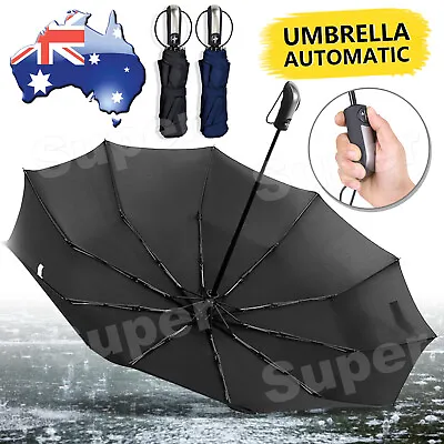 $13.95 • Buy Automatic Umbrella Auto Open Close Compact Folding Anti UV Rain Windproof 10Ribs