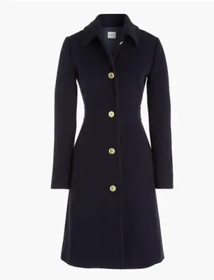 J.Crew Womens $298 Wool Blend Lady Coat Black Size 6 AT107 • $140