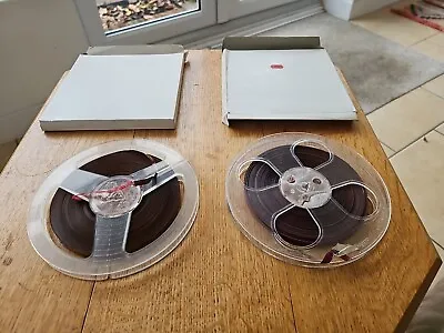 Two 7” Dia. USA Made Reel To Reel Recording 1/4” Magnetic Tapes In Plain Boxes • £8