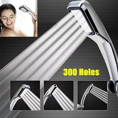 $6.19 • Buy High Pressure Shower Head 300 Holes Powerful Handheld Bathroom Spray Water Saver