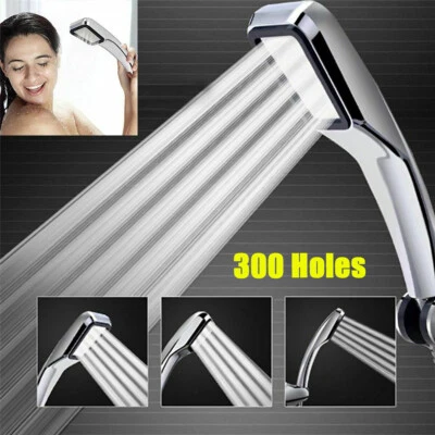 $6.19 • Buy High Pressure Shower Head 300 Holes Powerful Handheld Bathroom Spray Water Saver