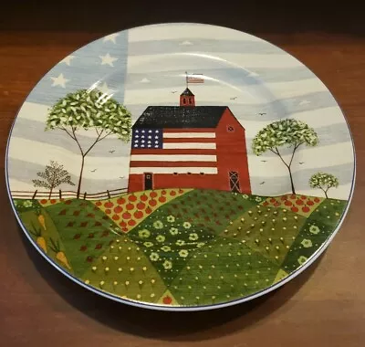 1999 Warren Kimble Sakura America The Beautiful Salad 8” Plate Red House • $9.96