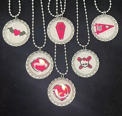 Monster High Themed Necklaces / 6 Party Favors / Draculaura / Gift / Bottle Cap • $12