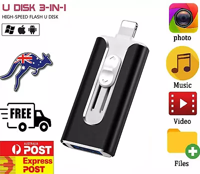 $15.88 • Buy 1TB 256GB USB 3.0 Flash Drive Storage Memory Photo Thumb Stick For IPhone 13 14