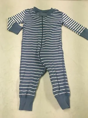 Hanna Andersson  100%  Cotton  Blue Stripe   Union Suit Pajamas  60  6  9  Ms    • $13.50