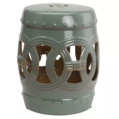 Ceramic Side Table Garden With Knotted Ring Heavy Duty Patio Decorative Stool • $73.83