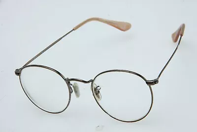 Rayban 47021 RB6242 2690 140 Goldtone Round Eyeglasses Vintage Multicoated • $24.95