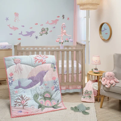 $139.99 • Buy Lambs & Ivy Sea Dreams 3-Piece Dolphin/Turtle Nautical Baby Crib Bedding Set