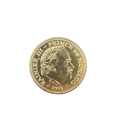 RARE 1971 PRINCE RAINIER III OF MONACO 5 FRANC COIN — Uncirculated. • $1.23
