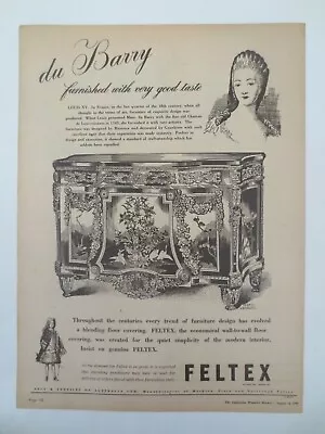 Vintage Australian Advertising 1948 Ad FELTEX FLOOR COVERINGS French Furniture  • $14.95