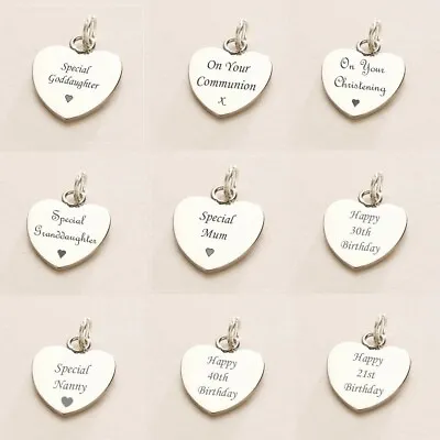 Heart Charm With Words Engraved High Quality Steel Optional Gift Packaging • £8.99