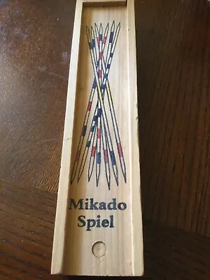 Mikado Wooden Pick-Up Sticks Game In Original Wooden Box 7.5 ×1.5  Complete • $4.89