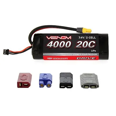 Venom 20C 2S 4000mAh RC 7.4V LiPo Battery Tamiya Deans EC3 Traxxas ROAR Pack • $40.99