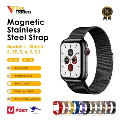 $5.99 • Buy Compatible Apple Watch Stainless Steel Magnetic Strap Band 6 SE 5 4 3 2 1 IWatch