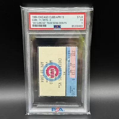  Go Cubs Go  Song Debut 👉🏼 April 13 1984 Cubs Mets Ticket Stub Opening Day • $199.99