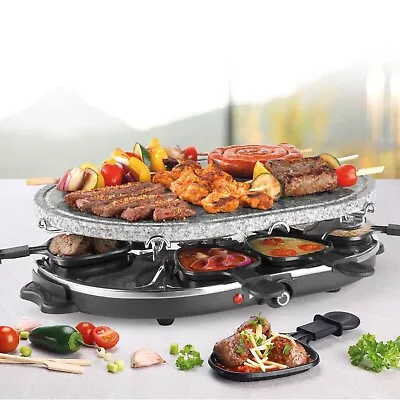 Progress Indoor Raclette Grill Electric Includes 8 Grill Pans & Spatulas 1200 W • £39.99