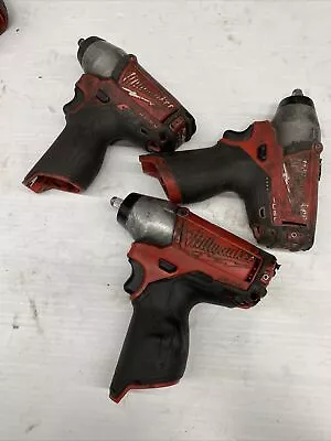 Lot Of 3 Milwaukee 2454-20 M12 FUEL 12V Brushless 3/8 In Impact Wrench • $200