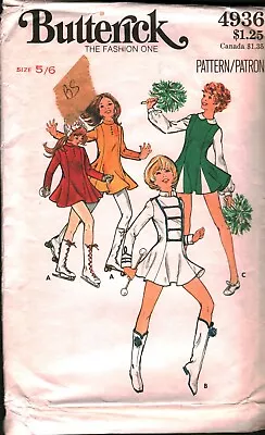 4936 Butterick Vintage SEWING Pattern Girls MIcro Mini Skating Dress Majorette 6 • $5.99