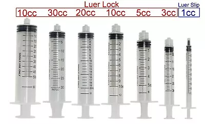 Luer Lock & Slip Syringes Without Needles Sterile Individually Wrapped FDA & • $8.99