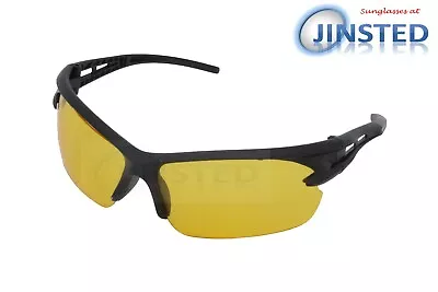 Adult Running Cycling Yellow Sunglasses Tinted Wrap Around Sports Frame AS024 • £6.99