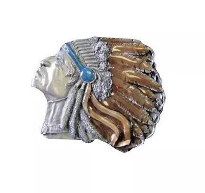 Western Indian American Chief In Head Dress Theme Belt Buckle Wes013 • $50.28